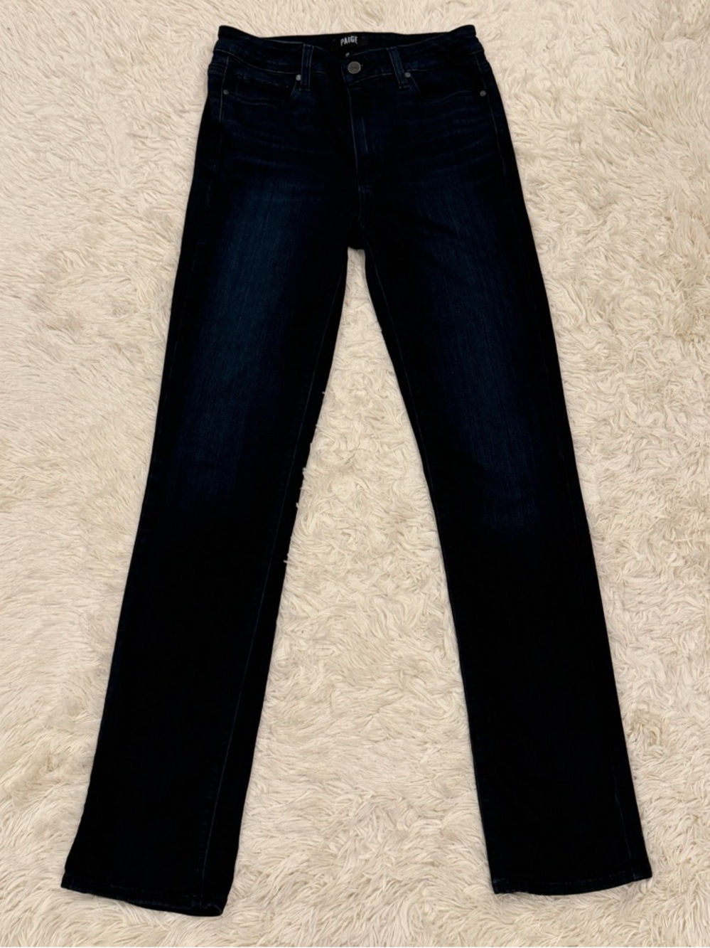 PAIGE Hoxton Straight High-Rise Jeans Women’s Size 28 Dark Wash Stretch Denim